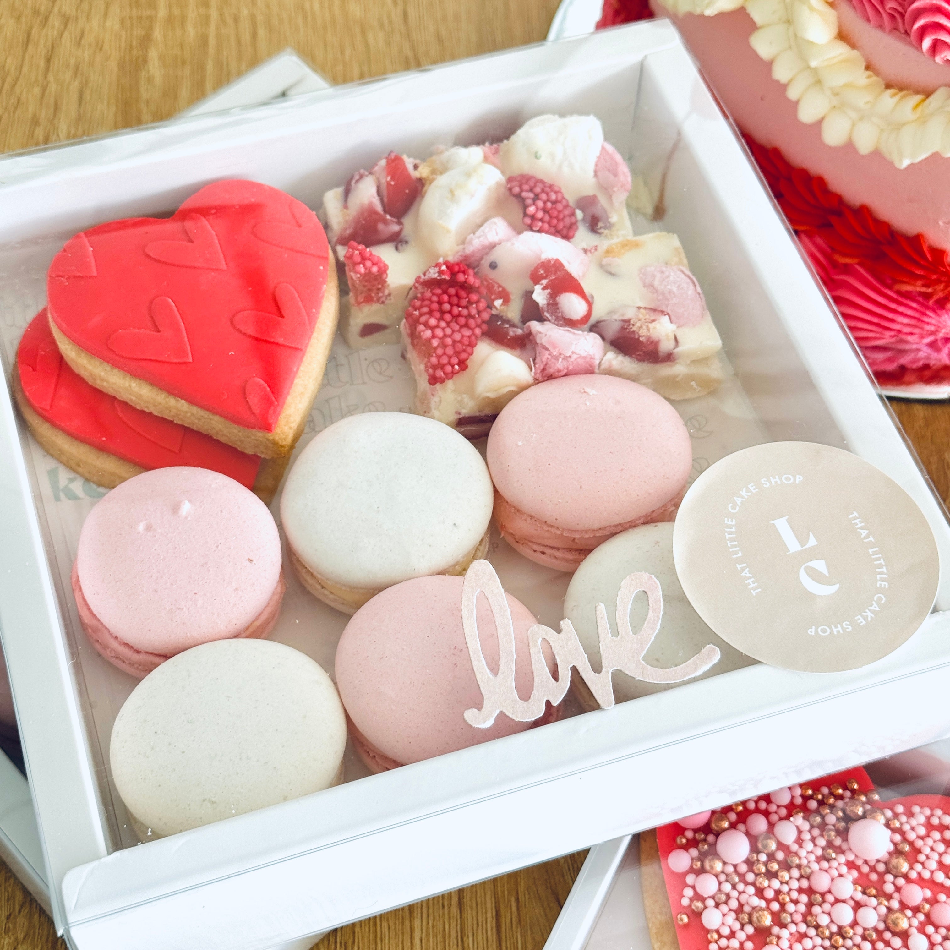 Cookies, Macarons and White Chocolate Rocky Road Gift Box