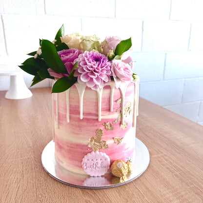 Floral Cake with Drip