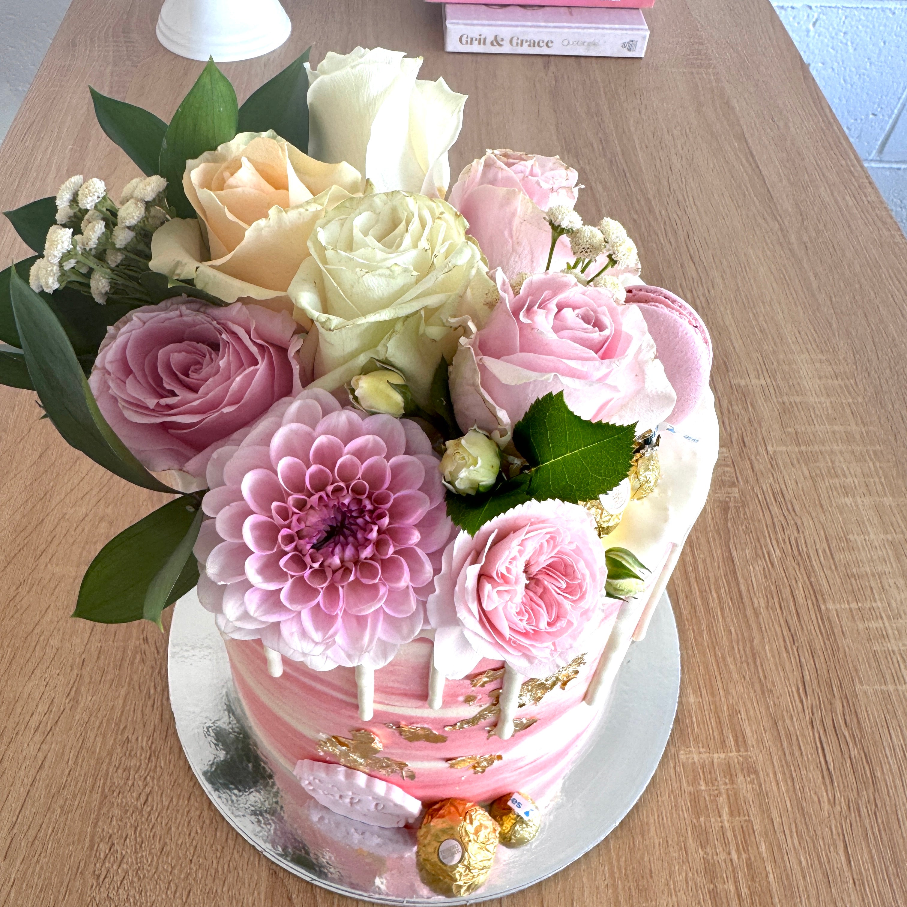 Floral Cake with Drip